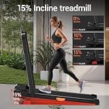 Compact Portable Under Desk Walking Pad Treadmill Machine with 15% Incline