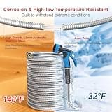Lefree 100ft Heavy-Duty Metal Garden Hose with Rubber Protection Sleeve