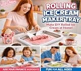 Rhenova Instant Rolled Ice Cream Tray Kit with Spatulas and Molds
