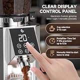 AMZCHEF 40mm Conical Burr Coffee Grinder with Digital LED Touch Display