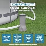 Bestway Flowclear 1500 GPH Above Ground Pool Filter Pump System with Built-In Timer