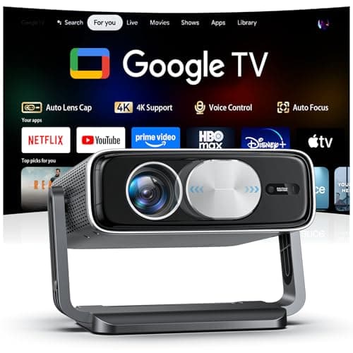 MOMOON 2500 ANSI Smart Projector with Auto Lens Cap and Google TV OS