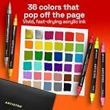 ARTISTRO Dual Tip Acrylic Paint Markers 36-Pack