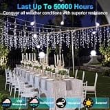 QUHUATU 82-Foot Cool White LED Icicle Lights 810-Bulb Dimmable Display Kit