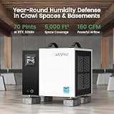 Waykar 70-Pint Energy Star Crawl Space Dehumidifier with Direct-Drain Design