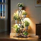 44-Inch 5-Tier Curved Corner Plant Stand Display Rack with Full Spectrum Lights