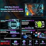 2026 Gemini AI 10-Inch Android 16 Gaming Tablet Bundle with 256GB Storage