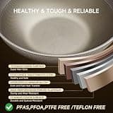 SUMEIGUAN 13-Inch Titanium Scratch-Resistant Nonstick Wok with Cool-Touch Handle