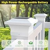 T-SUN 100-Lumen Cool White Solar Post Cap Lights with Heavy-Duty ABS, 2-Pack