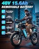 YVY 20-Inch Fat Tire Electric Utility Bike, 1500W Motor, 48V 15.6Ah Battery
