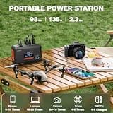 HOWEASY 98Wh Portable Power Station with 135W AC Outlet & 65W USB-C PD