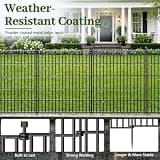 Jinligogo 32-Inch Wrought-Iron Style No-Dig Outdoor Boundary Fence for Semi-Permanent Use