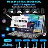 10-Inch Android 15 Gaming Tablet Bundle with 256GB Storage and 8000mAh Battery
