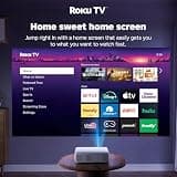Aurzen Roku TV Smart Portable Projector with Native 1080p, Auto Focus and Keystone