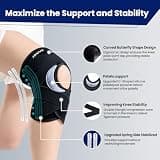 JOMVD Adjustable Knee Brace with C-Shaped Gel Pad and Spring Stabilizers