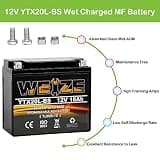 Weize YTX20L-BS Sealed AGM Maintenance-Free High Performance 12V Battery