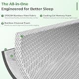 HOMRELEXA 3-Inch Firm Bamboo Charcoal & Gel Dual-Layer Mattress Topper