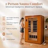 Dynamic Saunas Andora 2-Person Low EMF FAR Infrared Sauna w/ Red Light