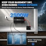 VUFUMSY 2500-Watt Pure Sine Wave Battery Backup System with Auto Switch