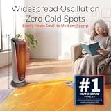 Lasko 751320 1500W Ceramic Tower Space Heater with Widespread Oscillation