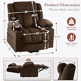 Neioml Triple Motor 180 Flat Lay Power Lift Chair with Headrest