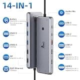 LIONWEI 13-in-1 Triple Display Hub with Dual 4K HDMI, DP, and 100W Power Delivery