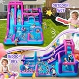 FBSPORT 12-in-1 Inflatable Bounce House and Double Water Slide Play Park