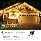 Nielfoi Outdoor LED Icicle Lights 33-Foot 400-LED 75-Drop Low Voltage System
