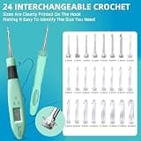 Jeciran 24-Head Light Up Crochet Hook Kit with Digital Stitch Counter & Fast Charge