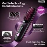 NUMOYA Flown Original Go Brush Pro Cordless Hair Straightener Brush Black