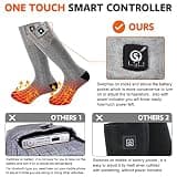 SNOW DEER Upgraded 7.4V CoolMax Rechargeable Electric Heated Ski Socks
