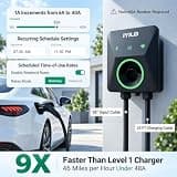 IYILO 48 Amp 11.5kW Hardwired Level 2 EV Charger with Dual Temp Sensors & RFID Access