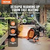 VEVOR 1500W PTC Ceramic Fast Heating Greenhouse Heater with Thermostat