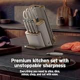 Ninja NeverDull 10-Piece Premium German Steel Knife Block Set with Stone Finish