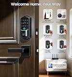Veise VE027-L Built-in Wi-Fi Smart Lock with Lever Handles & 7-in-1 Entry