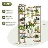 GENTINGBRO 62.2-Inch 12-Tier High-Capacity Indoor Plant Rack with Grow Lights