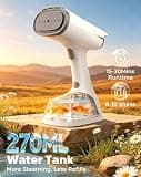 PureSwirlz Vacuum Garment Steamer with 3500Pa Suction Grip and 270ml Tank