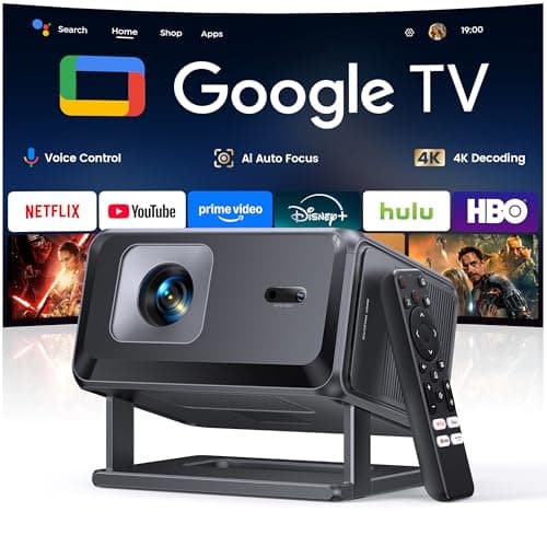 TOPTRO Smart 1080P Portable Short-Throw Projector with Built-in Google TV