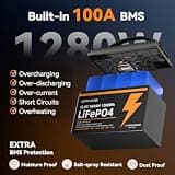 12V 100Ah Group 31 LiFePO4 Deep Cycle Battery 2-Pack for High Capacity Power Banks
