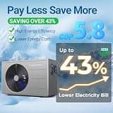 Varpoolfaye 27,000 BTU Electric Pool Heater with Dual Heating & Cooling