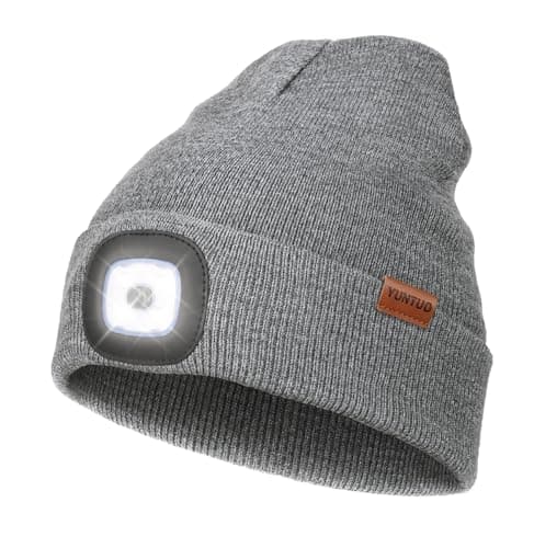 YunTuo Rechargeable 4-LED Winter Knit Beanie Cap with USB Flashlight