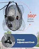 VEVOR 18-Inch Industrial Wall Mount Fan, 4150 CFM with IP44 Sealed Motor