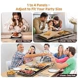 FEPPO 4-in-1 Modular Expandable Tempered Glass Electric Warming Tray (33 x 15 Inches)