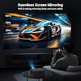 HAPPRUN 4K Decoding Projector with 2000 ANSI Lumens and Wi-Fi 6 Sync