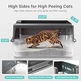 WoofiGo XL Enclosed Stainless Steel Litter Box with Anti-Tracking Grate