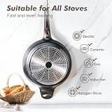SENSARTE 12-Inch 5-Quart Deep Nonstick Frying Pan Skillet with Helper Handle and Lid