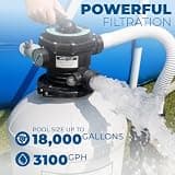 XtremepowerUS 16-Inch 3/4 HP Sand Filter Pool Pump System for Above Ground, 3100 GPH