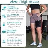 Vive Thigh Brace Adjustable Support Wrap for Hamstring and Groin Relief