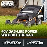WORX Nitro WG752 21-Inch 40V Cordless Lawn Mower with Dual PowerShare Batteries