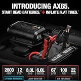 NOCO Boost+Air AX65 2000A Jump Starter with 67 SLPM Integrated Tire Inflator Compressor